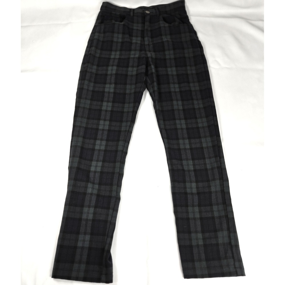 Brandy Melville Plaid Pants High Waisted Straight Leg‎ 26x27 eGirl dark academia